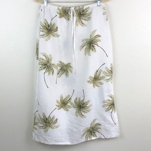 John Paul Richard Linen Aloha Tropical Print Skirt